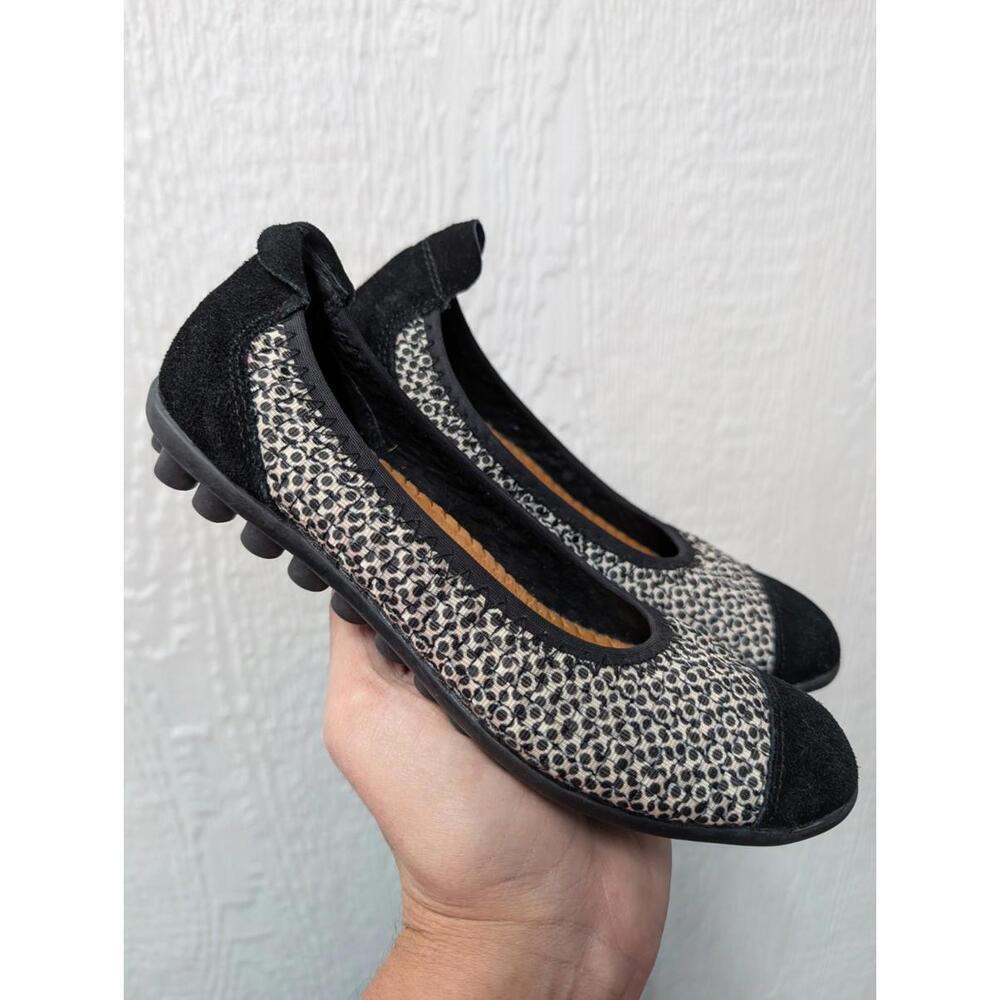 Bernie Mev Bella Me Black Lurex Ballet Flat Shoes Suede Knit Size EU 36 US 5.5
